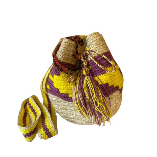 Mochila Pequeña Amarillo/Morado/Blanco